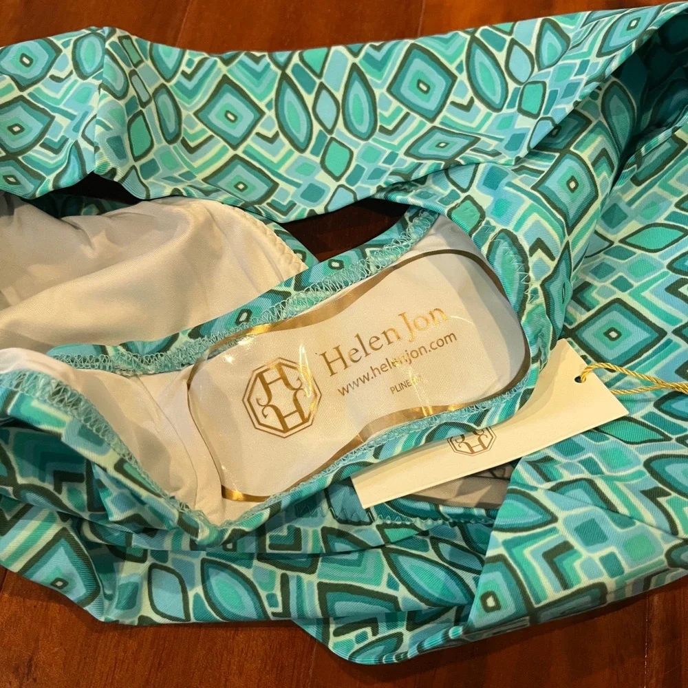 Helen Jon Bikini Tankini Set Swim Costa del Sol 3pc Swimsuit Reversible Blue XS‎